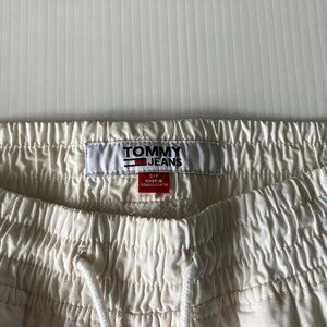 Tommy Hilfiger Men's Solid Cargo Jogger - Cream - Size Small - 100% Cotton